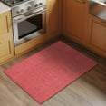 thumbnail image 3 of Coral Red Area Rugs 2x3 for Living Room, Farmhouse Burlap Solid Red Color Modern Linen Texture Non Slip Washable Rug Runner, Low Pile Indoor Floor Carpet Mat Bathroom Rugs for Bedroom, Kids Room, 3 of 9