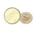 thumbnail image 1 of Broche Ronde en Métal Doré Motif Artistique, 1 of 3