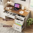 thumbnail image 5 of 47" Farmhouse Wood Executive Desk with 4 Drawers, Home Office Computer Desk for Work/Study/Writing, 5 of 7