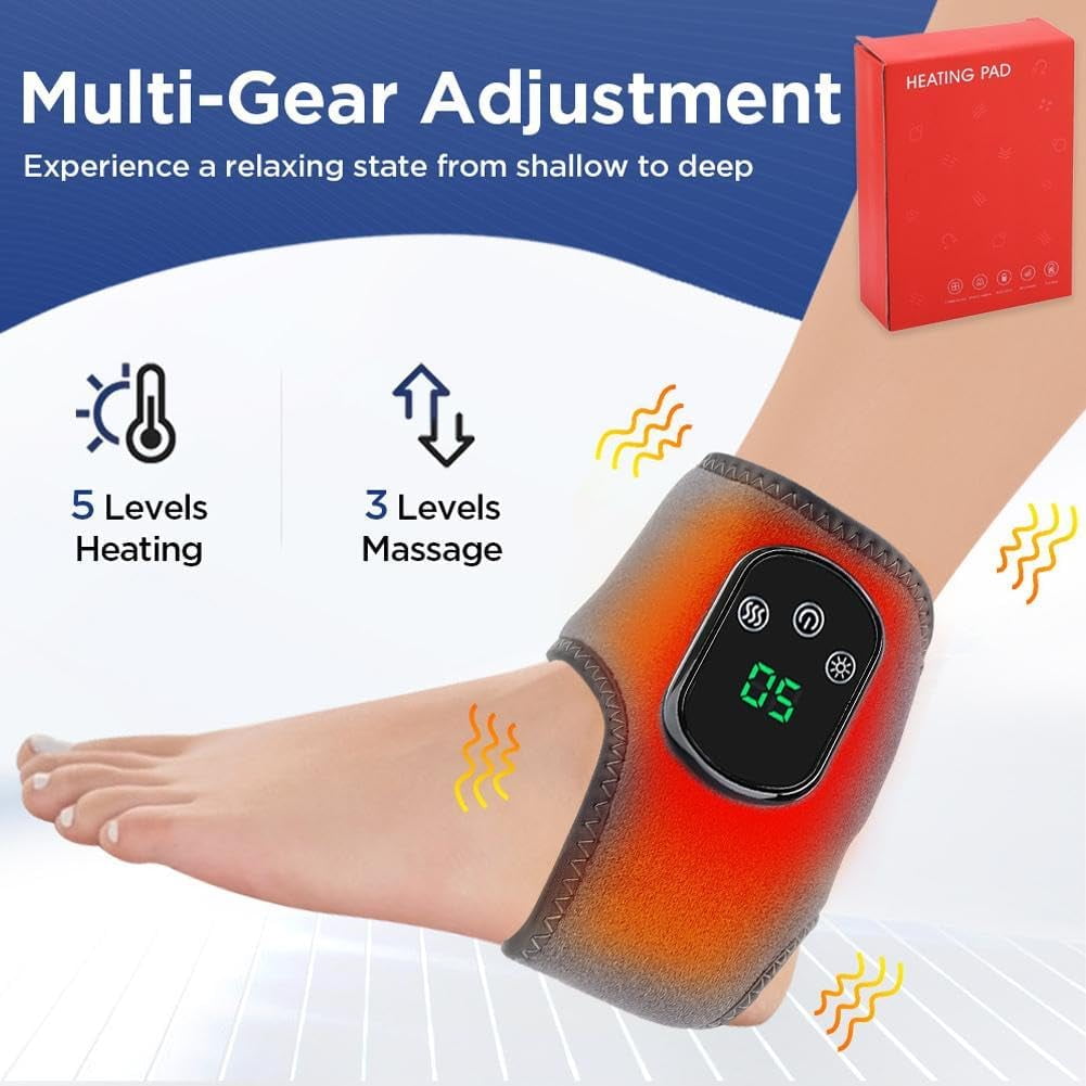 2026 Rechargeable Therapy Foot Massager, 3-in-1 Massage Wireless & Portable with 3 Vibration Mode, 5 Heat Leavel for Pain Relief & Relaxation (Grey 2Pcs)