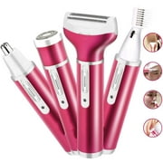 Hair Removal Women 4 In 1 Ladies Razor Electric Shaver Epilator Hair Remover USB Rechargeable for Face Body Legs Hair Trimmer Grooming Kit