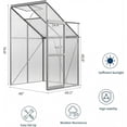 thumbnail image 2 of Heavy Duty 4x4FT Lean-to Greenhouse Kit – Walk-In Outdoor Plant Shelter with Adjustable Roof Vent, Sliding Aluminum Door, Weatherproof for Year-Round Gardening, Original Color-4x4FT, 2 of 7