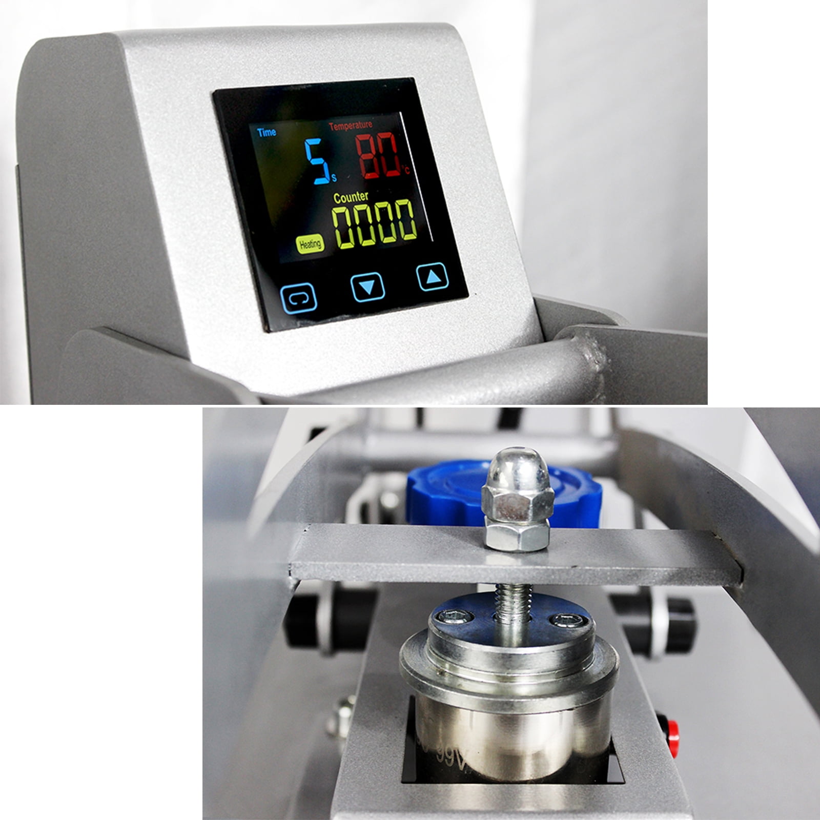 INTBUYING 15x15in Flat Heat Press Machine Double Station Magnetic Heat Sublimation Transfer Cloth Bag Printing