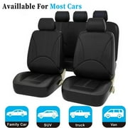 iFCOW 9Pcs Universal Car Seat Covers Full Set of 5 Seats Leather Front Rear Cushion Protector for Auto SUV Van Truck