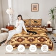 thumbnail image 3 of Manfei Retro Wolf Queen Comforter Set,Vintage Check Pine Comforter Sets Queen,Golden,Black Reversible,3-Piece,1 Comforter and 2 Pillowcases, 3 of 7