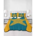 thumbnail image 3 of Quilts Twin Size, Orange Yellow Blue Starfish Soft Comforter Bedding Set for Bed, Summer Beach Coastal Modern Lightweight Quilted Bedspread with Pillow Cover(2 Pieces) for All Season, 68x86 Inch, 3 of 6
