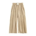 thumbnail image 3 of DuoJiaJ Girls Casual Pants Wide Leg Palazzo Boho Summer Trousers For Toddler Kids Youth Comfortable Elastic Waist Lightweight Breathable Summer Casual Pants Girls Size 5-6 Years,Yellow, 3 of 5