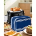 thumbnail image 5 of Fsddascl Blue Striped Small Toaster Cover 2 Slice, Kitchen Appliance Covers, Farmhouse Blue White Stripes Toaster Oven Cover with Loop, Bread Machine Cover Polyester Dust Cover Protection, 5 of 5