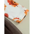 thumbnail image 5 of Toddler Baby Girls Thanksgiving Day Dress, PumpkinTurkey Print Tulle Patchwork Long Sleeve A-Line Dress with Bowknot, 5 of 7