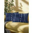 thumbnail image 5 of Outdoor Pillows Waterproof, Modern Simple Lines Bedding Throw Pillows with Insert for Couch Sofa Bed, Rustic Leaf Vertical Stripes Navy Blue 12x20 Inch Pillowcases Decorative Patio Pillow Set of 1, 5 of 8