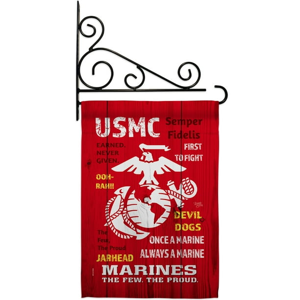 Marine Corps USMC Garden Flag Set Armed Forces 13 X18.5 Double-Sided