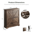 thumbnail image 3 of Semiocthome Shoe Cabinet with 2 Flip Drawers 16 Pairs,Narrow Shoe Storage Cabinet for Entryway,Walnut, 3 of 7