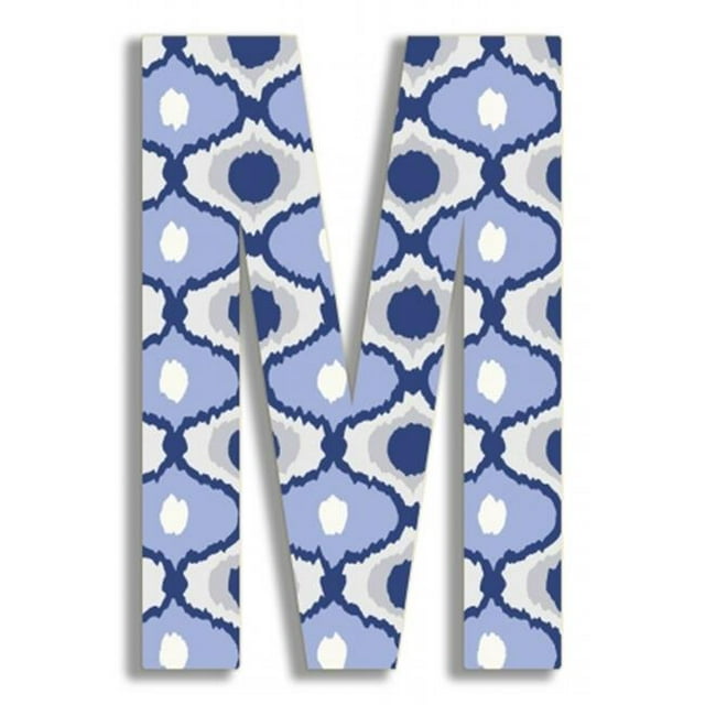 Stupell Industries OHI-119-M Blue and Grey Ikat 18 Inch Hanging M