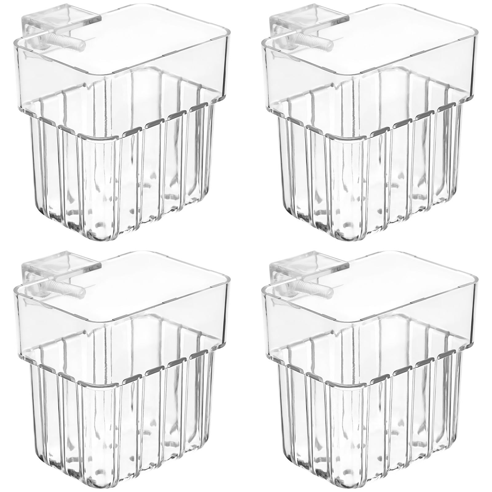 Siliaire 4Pcs Transparent Acrylic Aquarium Decor Cup Planter For Fish Tank Accessories 8.00X8.00X5.70Cm