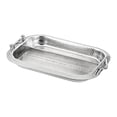 thumbnail image 4 of Bandeja para hornear pescado Bandeja para servir con asas Superficie cepillada Accesorio rectangular Bandeja para asar pescado Bandeja para preparar Con rejilla, 4 of 8