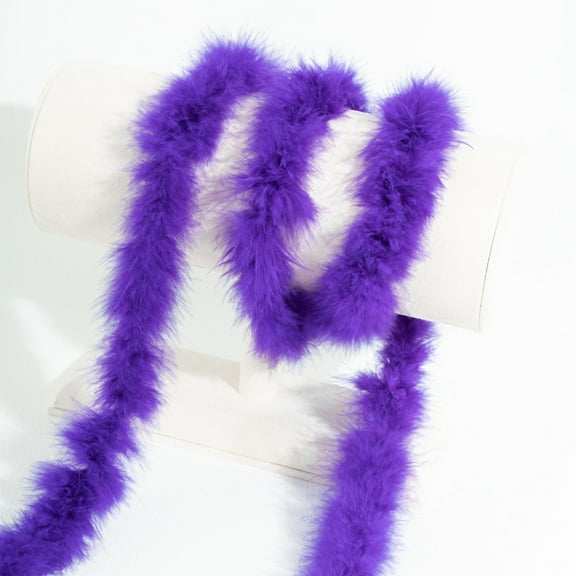 XmhyTop-A 2 Yards Fluffy Feather for DIY Crafts, Sewing Trim, Wedding & Party Decorations - Soft Plume Trim for Home Art Supplies,2 pcs,Dark Purple
