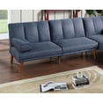 thumbnail image 4 of Navy Polyfiber Convertible Sofa with Solid Wood Legs - Plush, Adjustable Living Room Couch for Ultimate Comfort &amp; Modern Style - 71" L x 33" W x 31" H, 4 of 12