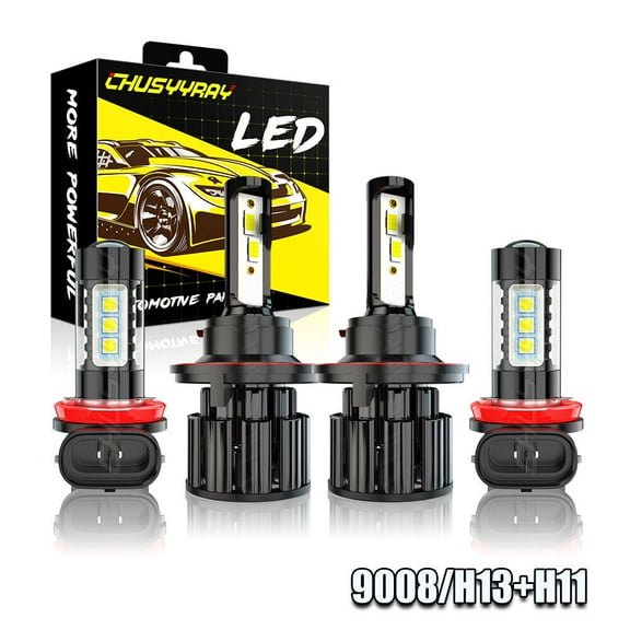 For Nissan Sentra 2004-2010 LED Headlight High/Low 9008/H13 Dual Beam H11/H9 Fog Light Bulb,Pack of 4