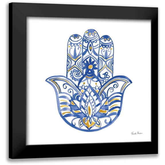 Zaman, Farida 12x12 Black Modern Framed Museum Art Print Titled - Hamsa I