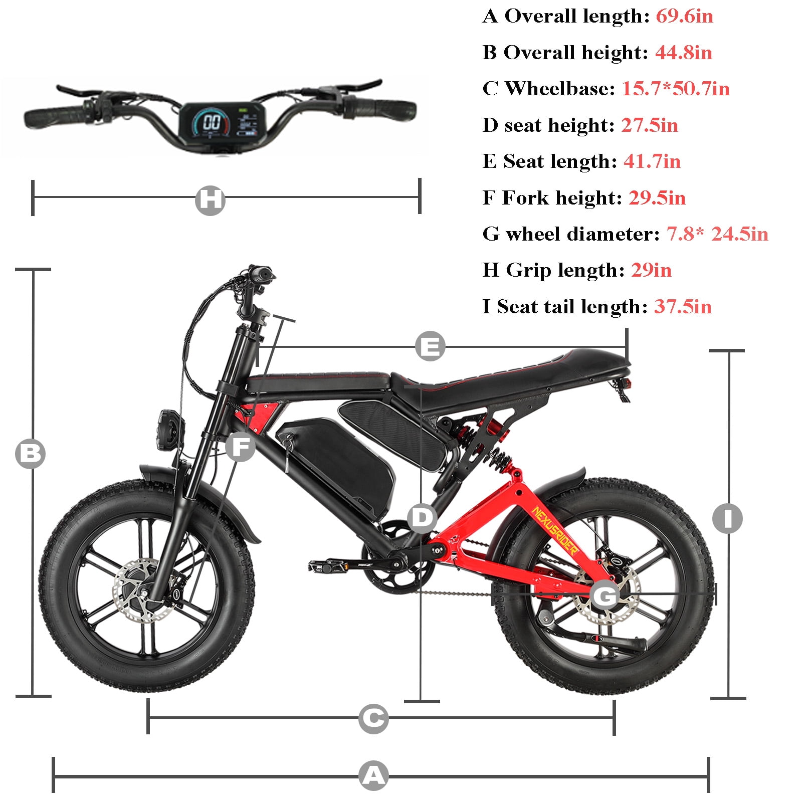 Nexusrider 2000W Dual Motor Electric Bike,   35MPH 20inch Fat Tire Ebike, Long-Range All Terrain Moutain E-Bikes for Adults
