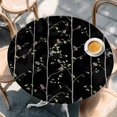 thumbnail image 2 of Sparrow Round Tablecloth, Fitted Table Cover with Elastic for 45"-54" Round Tables, Spring Birds on The Branches Vintage Country Black Table Cloth Outdoor Indoor Dinning Party Waterproof Tablecloths, 2 of 7