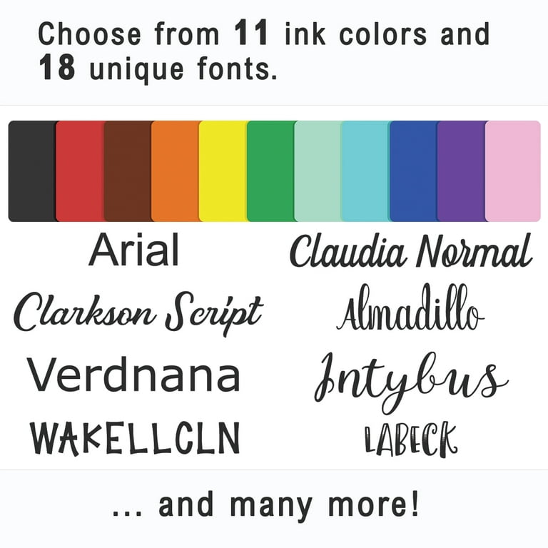  Custom Self-Inking Stamp - Up to 3 Lines - 11 Color Choices  and 17 Font Choices (Small) : Business Stamps : Office Products