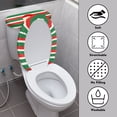 thumbnail image 3 of HELLHERO Santa Claus Stripe Pattern Adds Holiday Charm for Household Universal Toilet Cover Set Elastic Edge Soft Washable, 3 of 8