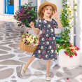 thumbnail image 6 of Rugby Short Sleeve Dress A-Line Cute Midi Casual Sundress 2-8 Years, 6 of 6
