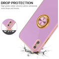 thumbnail image 5 of iPhone X Case,iPhone Xs Case,Slim Fit Soft 360° Ring Holder Kickstand Magnetic Car Mount Supported Soft Shockproof Drop Protective Phone Cover for Apple iPhone X/XS 5.8 Inch, Purple/Golden, 5 of 18