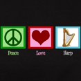 thumbnail image 3 of CafePress - Peace Love Harp Women's Classic T Shirt - Women's Traditional Fit Dark T-Shirt, 3 of 4