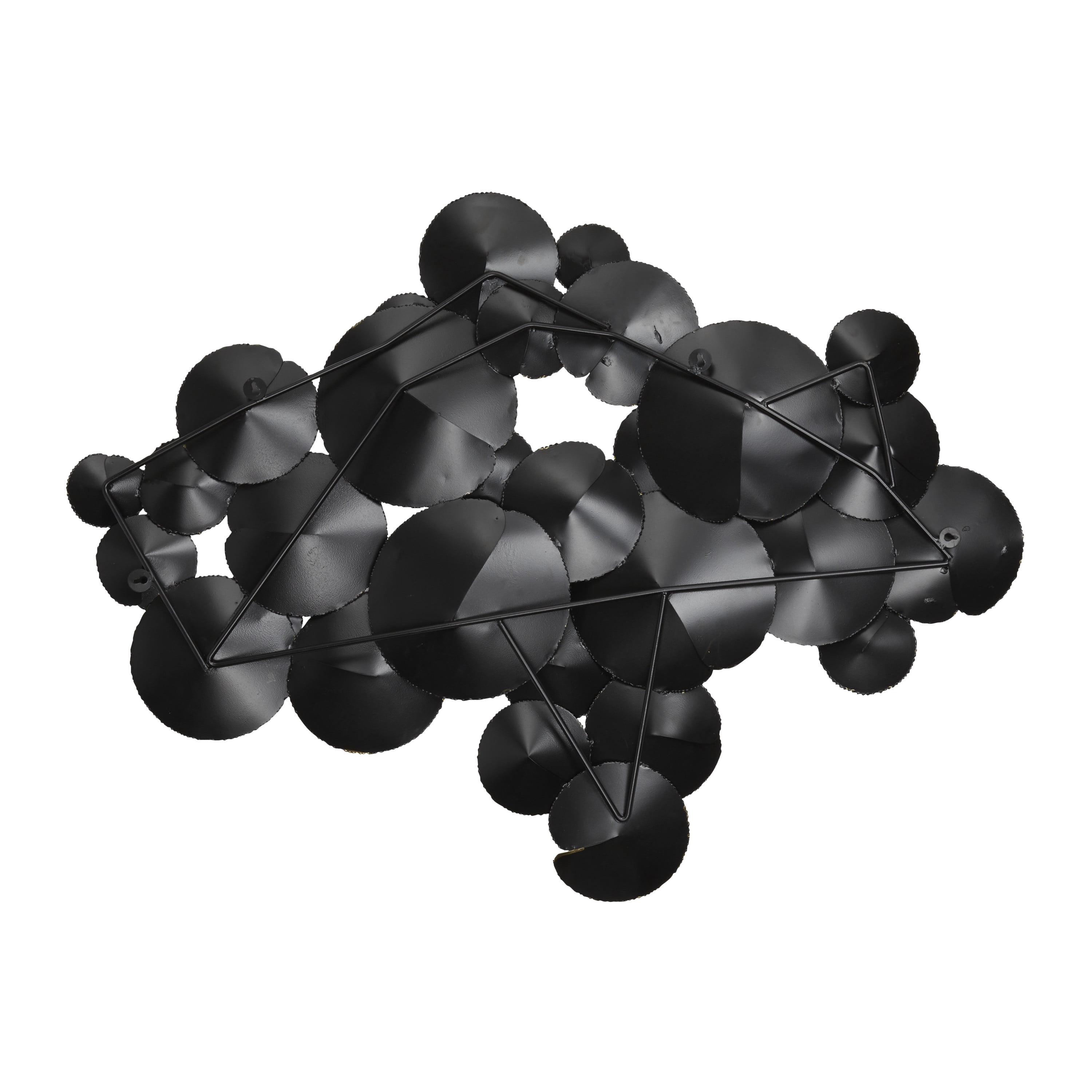 DecMode Black Metal Plate Wall Decor with Uneven Edges
