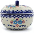 thumbnail image 3 of Polish Pottery 5¼-inch Apple Shaped Jar (Hearts And Flowers Theme) Hand Painted in Boleslawiec, Poland + Certificate of Authenticity, 3 of 6