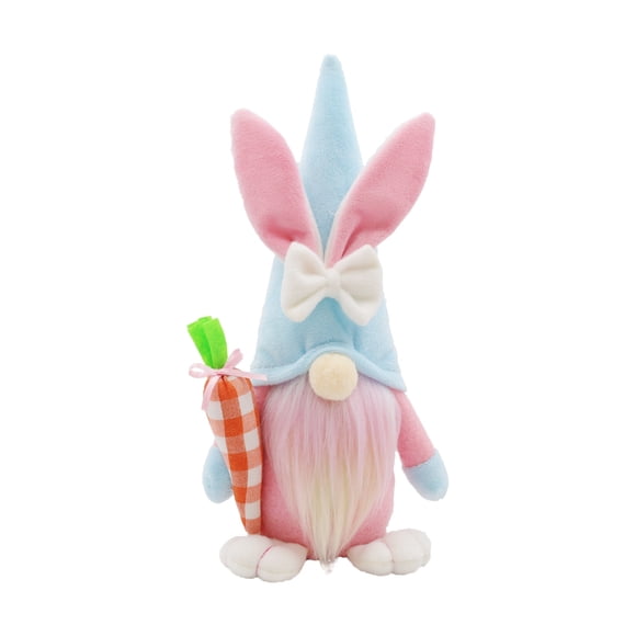 Easter Plush Dwarf Doll, Pink Flocked Dwarf Bunny Doll Ornaments, Easter Gift for Children