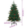 thumbnail image 4 of vidaXL Artificial Hinged Christmas Tree with Cones and Berries 150 cm, 4 of 5