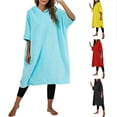 thumbnail image 4 of WREESH Womens Bathrobe Flannel Nightgowns Plus Size Fashion Casual Solid Color Long Sleeve Robes Yellow, 4 of 4