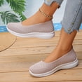 thumbnail image 7 of Women's Breathable Knit Slip-On Sneakers - Lightweight Casual Walking Shoes, Non-Slip Comfort Flats 37, 7 of 7