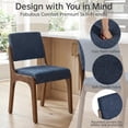 thumbnail image 4 of Dining Chair Set of 2, Upholstered Wooden Dining Chairs with Solid Wood Legs, Farmhouse Dining Room Chair, Kitchen Chair for Dining Room,Blue, 4 of 8