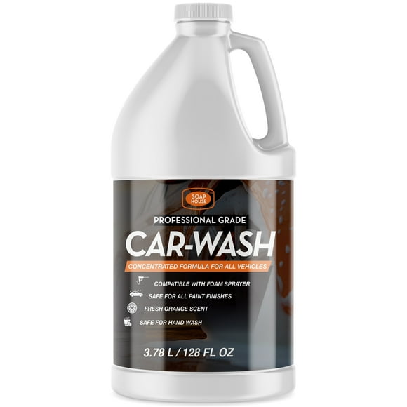 Soap House Deep Clean Car Wash – 1 Gallon (3.78L) – Orange Scent – Concentrated Formula for Tough Dirt & Road Grime – Safe for All Vehicles – Foam Sprayer Compatible
