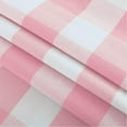 thumbnail image 4 of Cafe Curtains 24 inches Long Buffalo Plaid Kitchen Tiers 2 Panels Rod Pocket Gingham Check Short Small Half Window Curtains Bathroom Pink & White, 4 of 6