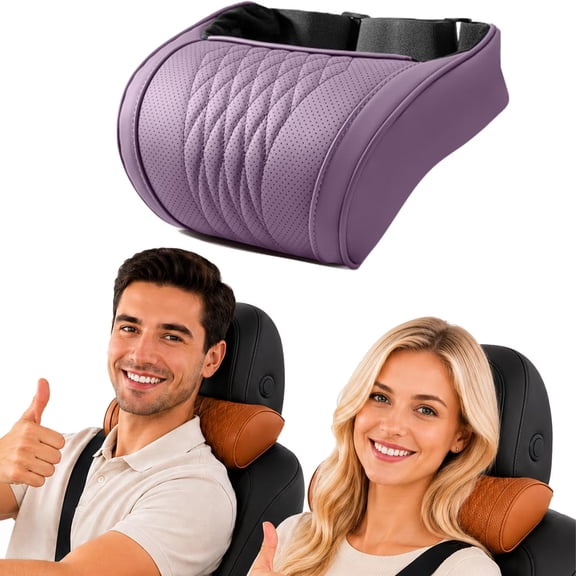 Universal Memory Foam Car Headrest Neck Pillow, Ergonomic Support Auto Neck (Purple)