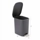 thumbnail image 4 of Amazon Basics Compact Bathroom Small Plastic Rectangular Trash Can with Steel Pedal Step, Black, 6 Liters, 4 of 8