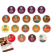 Starbucks 54 Count Coffee K Cups Variety Pack, Includes 18 Flavors of Starbucks K-Cup Coffee Pods -Dark, Medium, Blonde, Flavored Coffee Pods and Mocha K Cups for Keurig with Coffee Recipe eBook.