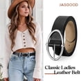 thumbnail image 3 of JASGOOD 2 Packs Leather Belts for Women Fashion Ladies Belt with Silver Buckle, 3 of 10