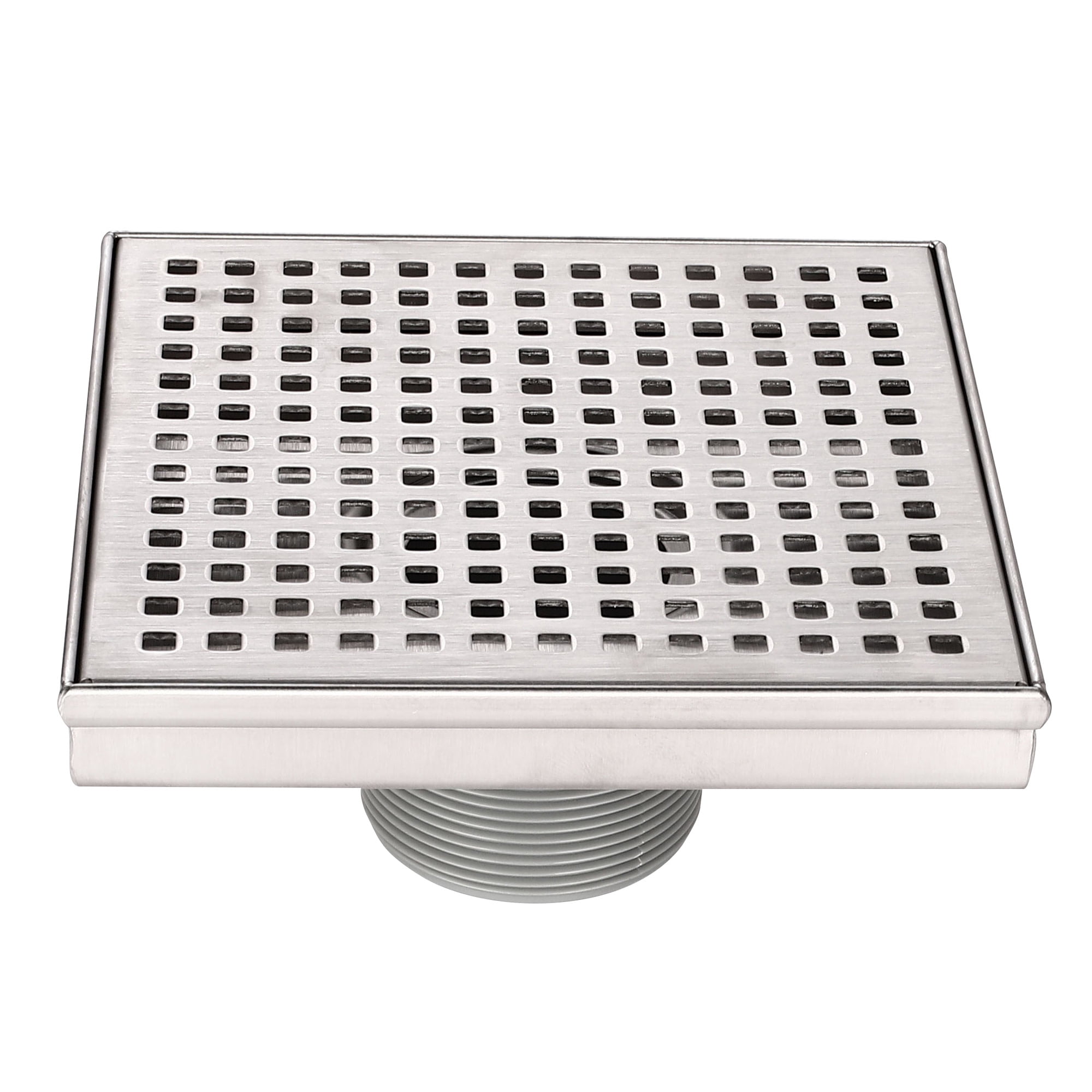 Design House Contemporary Square Shower Drain in Stainless Steel, 6