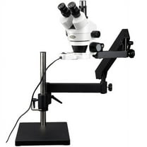 AmScope 3.5X-45X Articulating Trinocular Zoom Microscope with Ring Light New