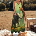 thumbnail image 2 of Colorful Elephant Flower Fine Art Sleeveless Dress Summer Dress Woman 2025, 2 of 7