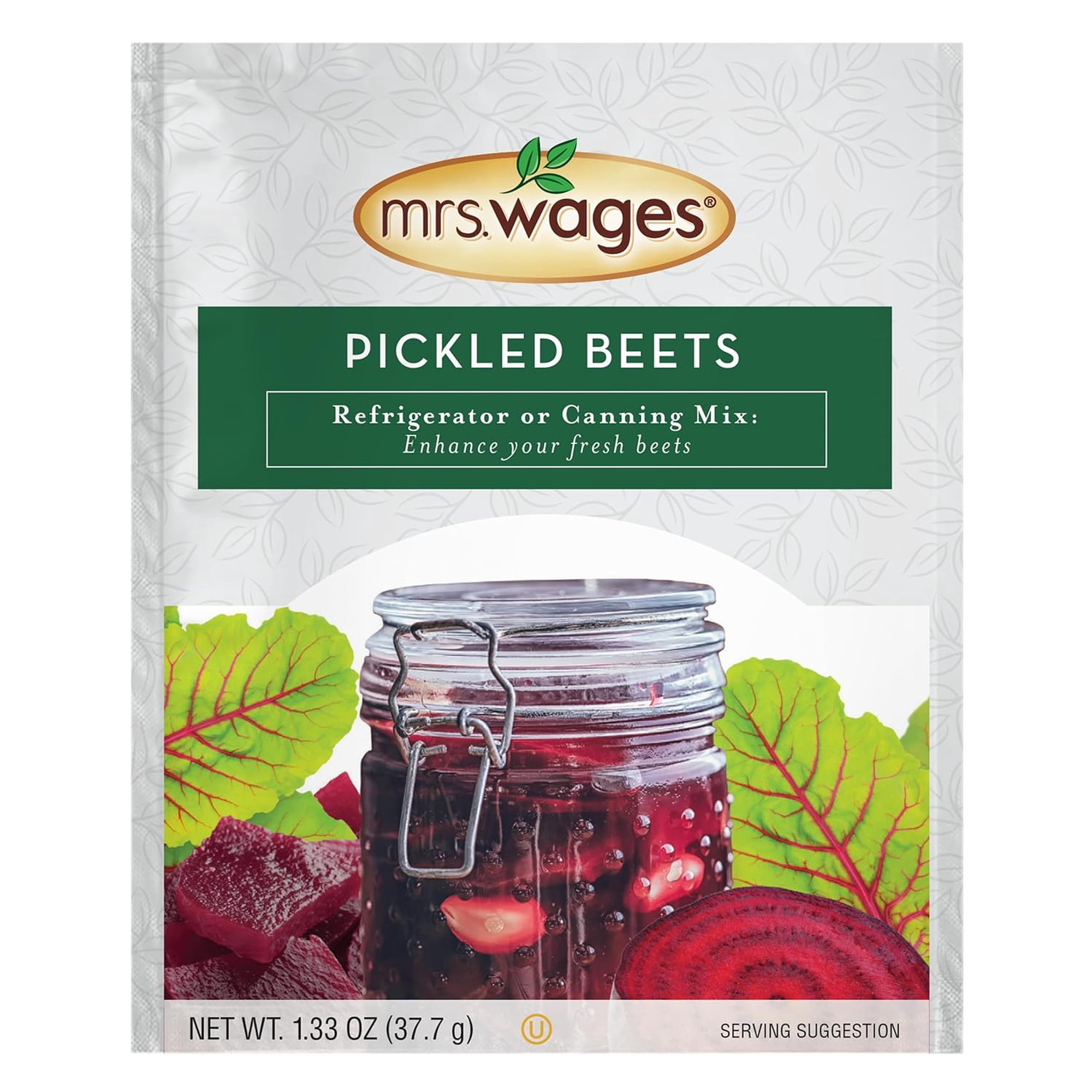Mrs. Wages Pickled Beets Refrigerator or Canning Mix for Sliced Beets | Quick and Easy | Perfect Balance of Sour & Savory  No Spice | 1.33 oz Packet