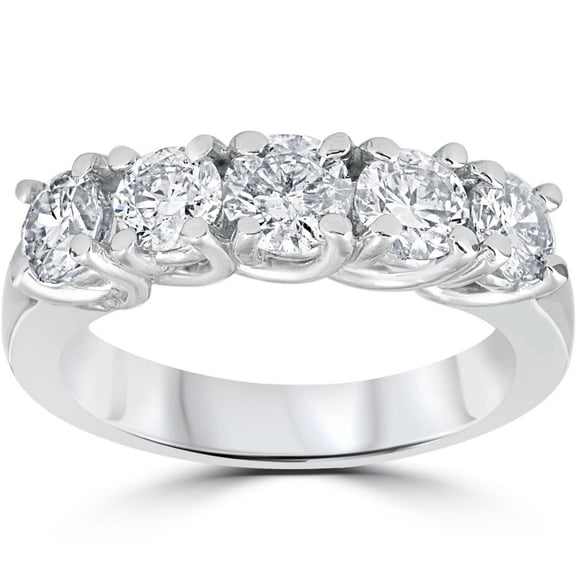 Pompeii 1 1/2ct Diamond Wedding Anniversary Band 14k White Gold Ring (G/H,I1)