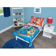Paw Patrol 4-Piece Toddler Bedding Set, Pup Pup Hooray, Toddler Bed, Blue