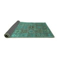 thumbnail image 2 of Ahgly Company Indoor Square Oriental Turquoise Blue Industrial Area Rugs, 6' Square, 2 of 4